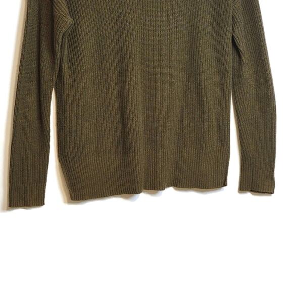 Madewell Olive Green Crew Neck Pullover Sweater Ribbed Knit Cozy Classic XS - Picture 9 of 14